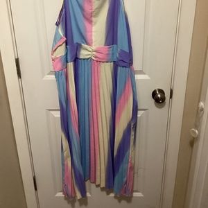 Rainbow pastel dress, fit and flow